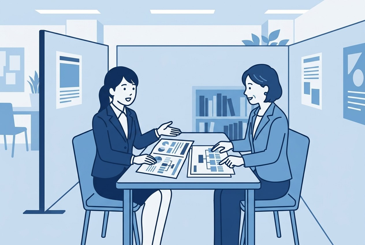 東京電力子会社ランキングの見方について公開されている情報を確かめている場面のイラスト