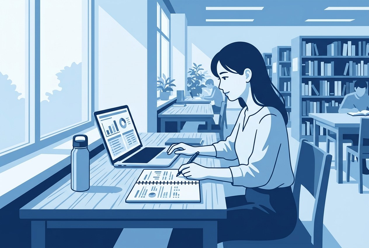 大和ハウス工業子会社ランキングについて公開されている情報を確かめている場面のイラスト
